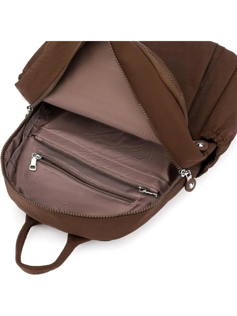 Lightweight Mini Nylon Backpack for Women, Casual Travel Daypack, 11L Brown